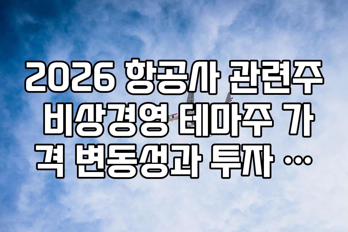 2026 항공사 관련주 비상경영 테마주 가격 변동성과 투자 전략 비교하기