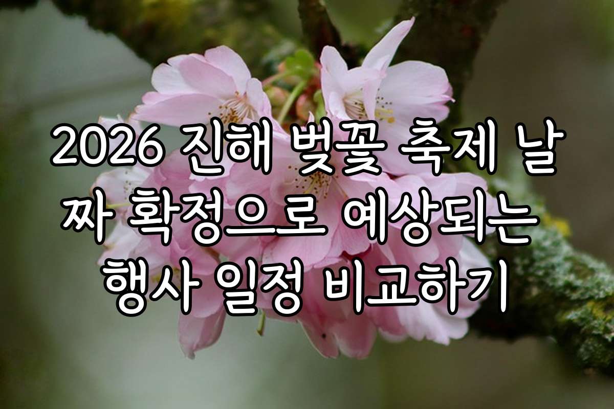 2026 진해 벚꽃 축제 날짜 확정으로 예상되는 행사 일정 비교하기