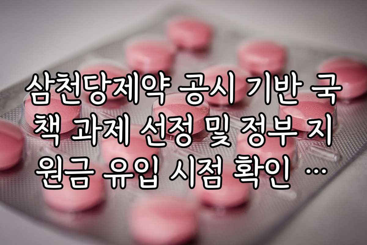 삼천당제약 공시 기반 국책 과제 선정 및 정부 지원금 유입 시점 확인 가이드