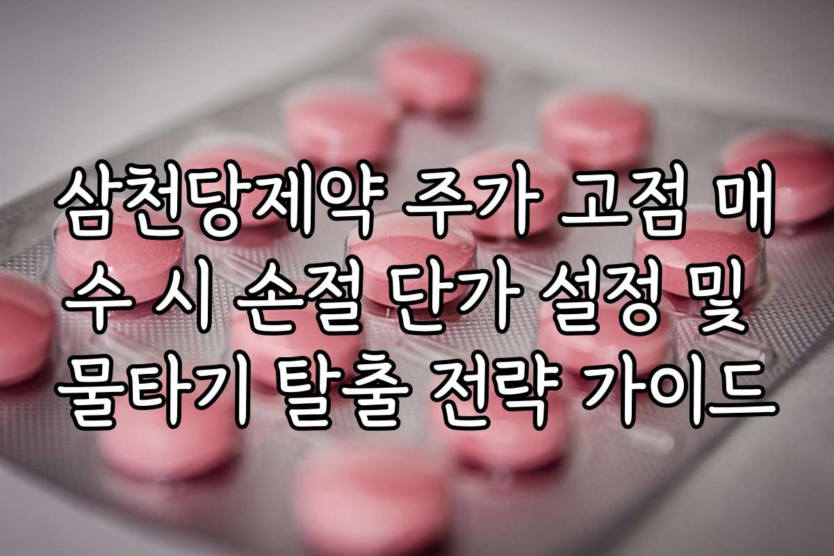 삼천당제약 주가 고점 매수 시 손절 단가 설정 및 물타기 탈출 전략 가이드