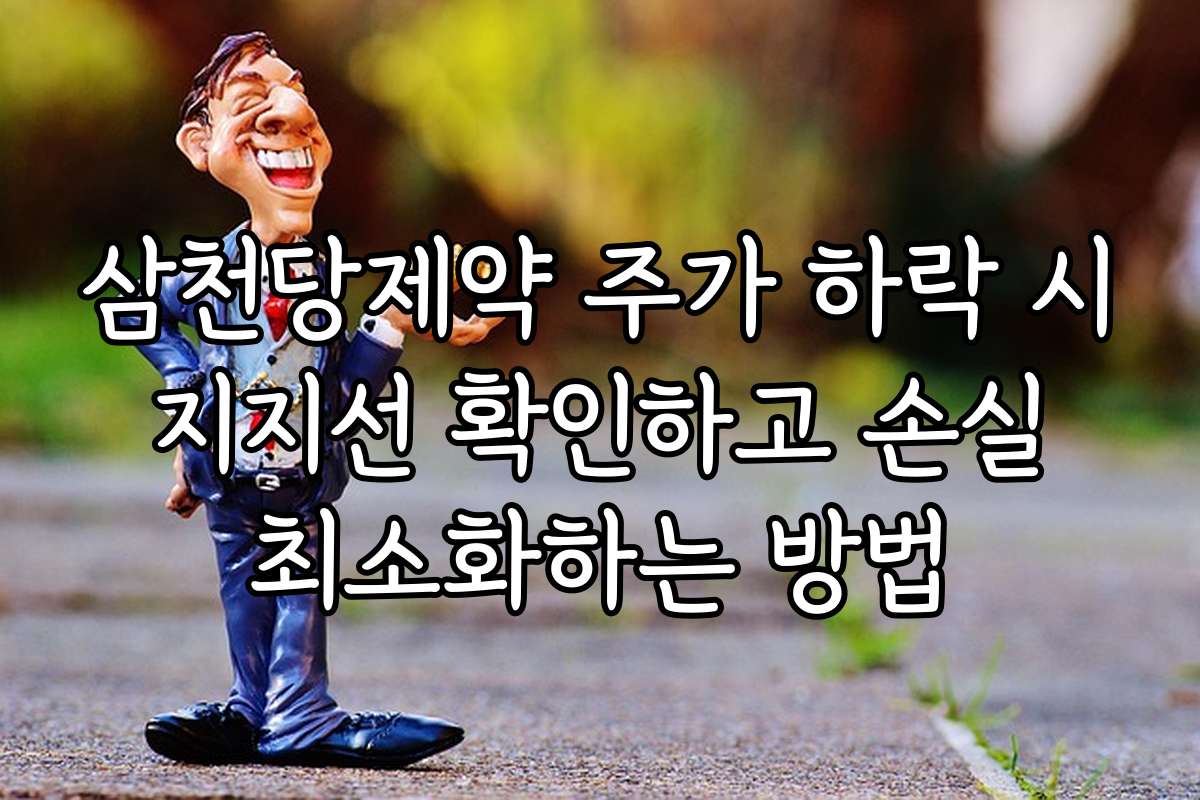 삼천당제약 주가 하락 시 지지선 확인하고 손실 최소화하는 방법