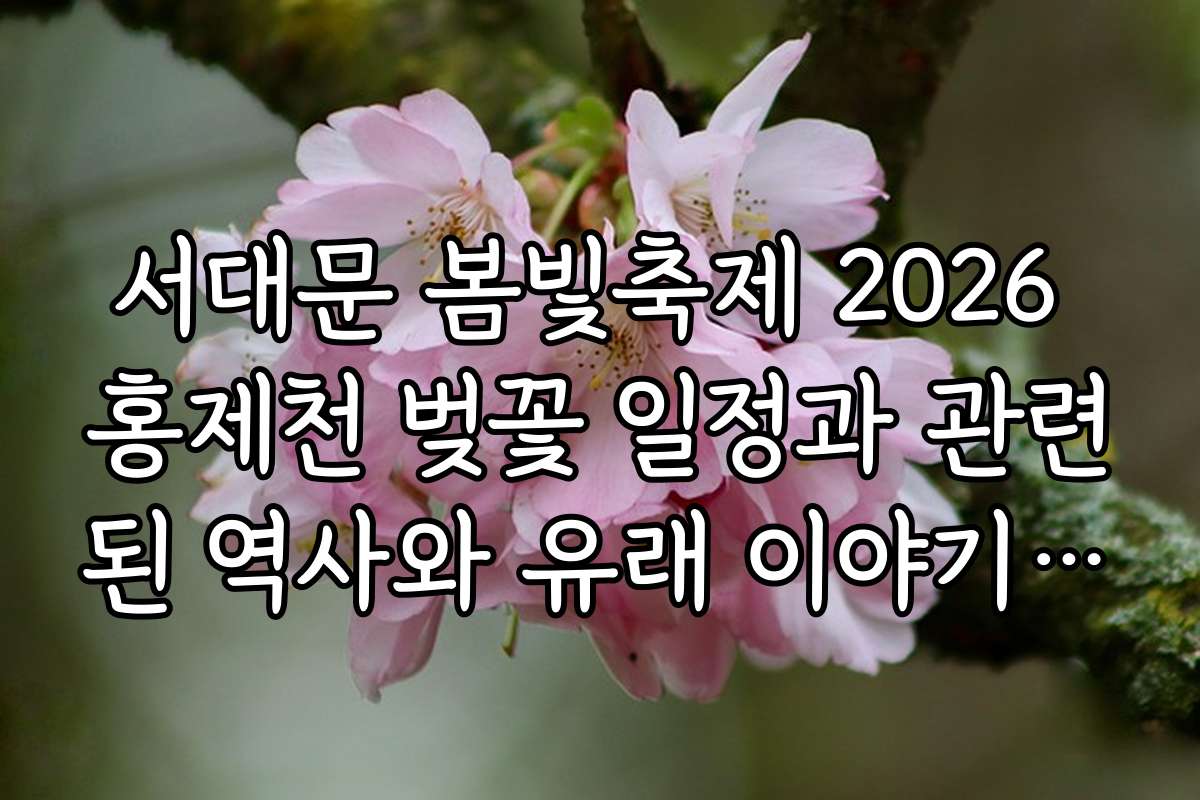 서대문 봄빛축제 2026 홍제천 벚꽃 일정과 관련된 역사와 유래 이야기 알아보기