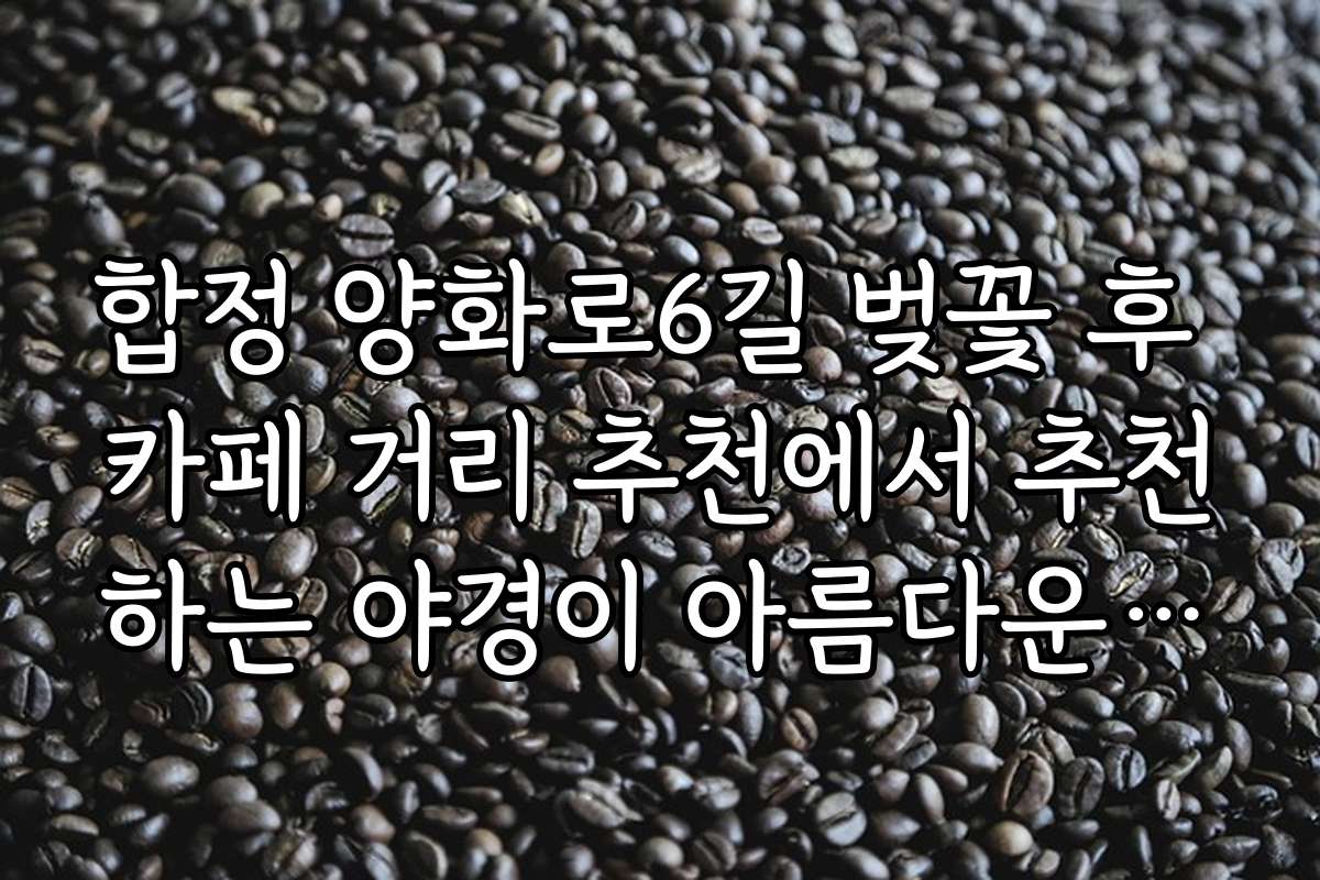 합정 양화로6길 벚꽃 후 카페 거리 추천에서 추천하는 야경이 아름다운 카페 리스트