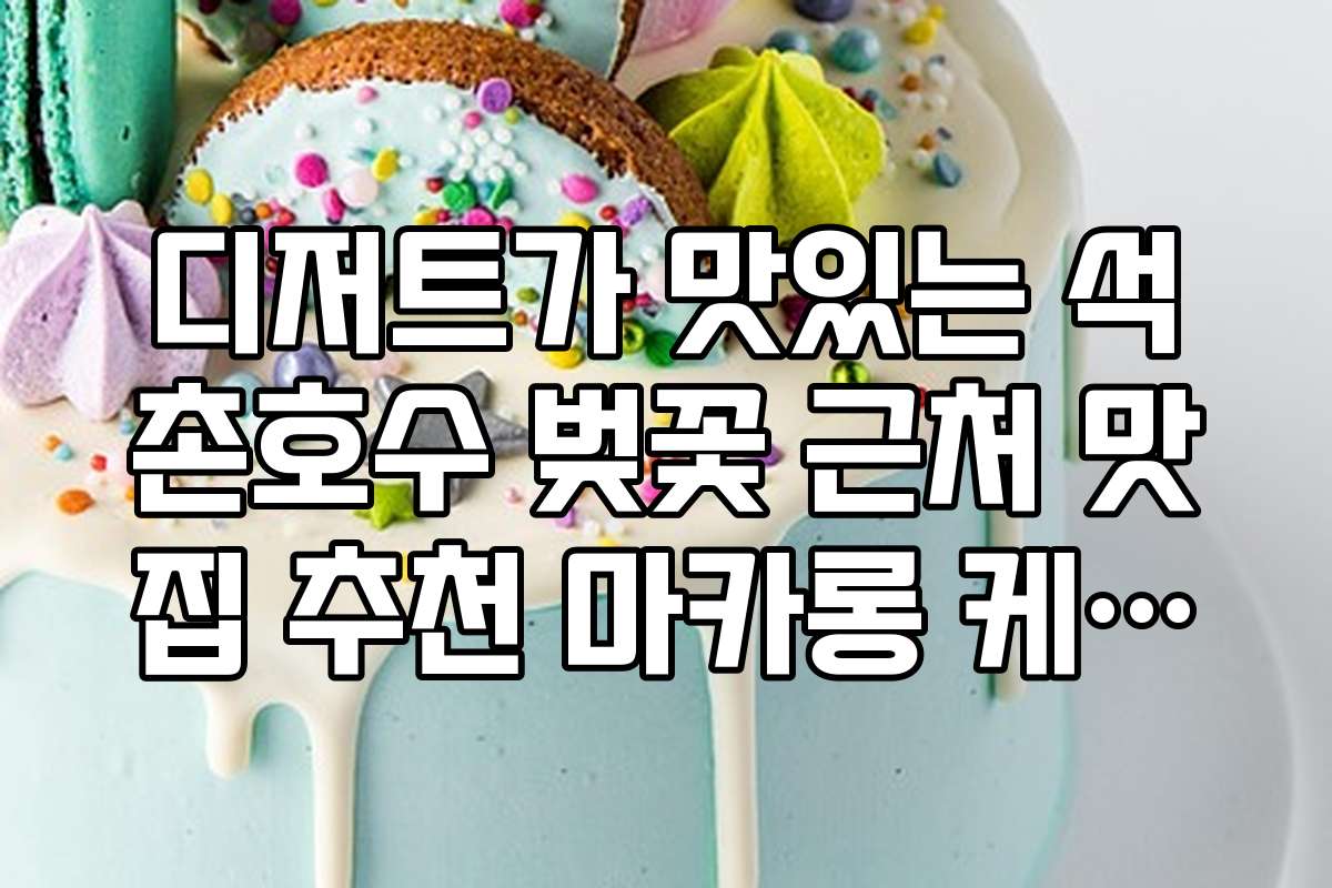 디저트가 맛있는 석촌호수 벚꽃 근처 맛집 추천 마카롱 케이크 샵