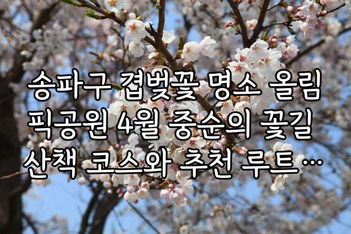 송파구 겹벚꽃 명소 올림픽공원 4월 중순의 꽃길 산책 코스와 추천 루트 안내