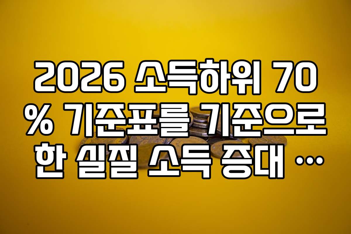 2026 소득하위 70% 기준표를 기준으로 한 실질 소득 증대 방안과 실천 전략