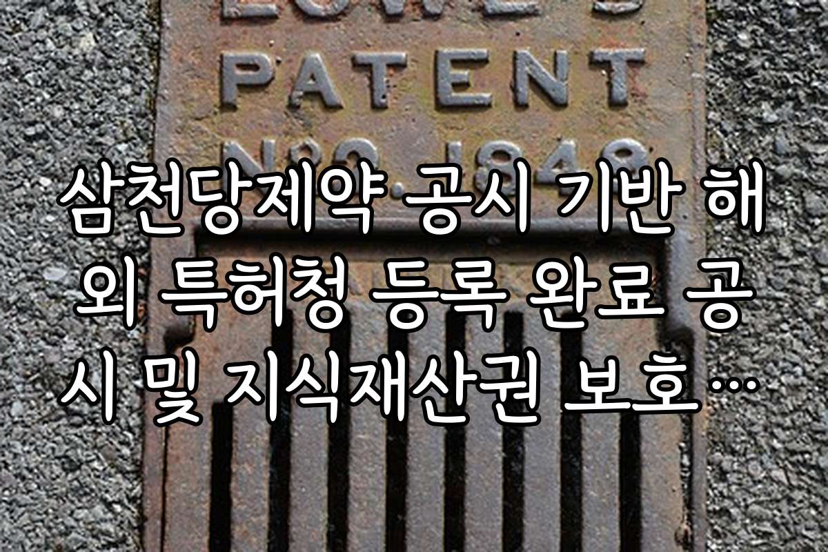 삼천당제약 공시 기반 해외 특허청 등록 완료 공시 및 지식재산권 보호 현황