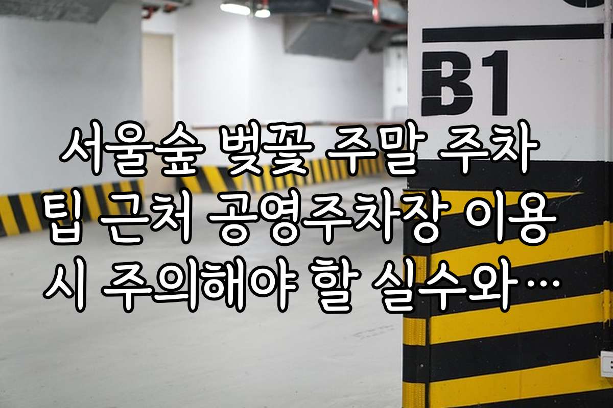 서울숲 벚꽃 주말 주차 팁 근처 공영주차장 이용 시 주의해야 할 실수와 방지법