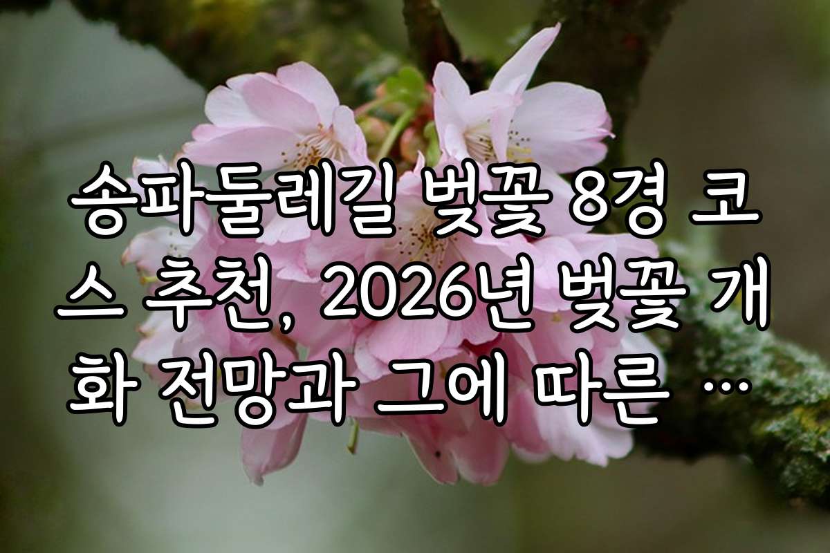 송파둘레길 벚꽃 8경 코스 추천, 2026년 벚꽃 개화 전망과 그에 따른 계획 세우기