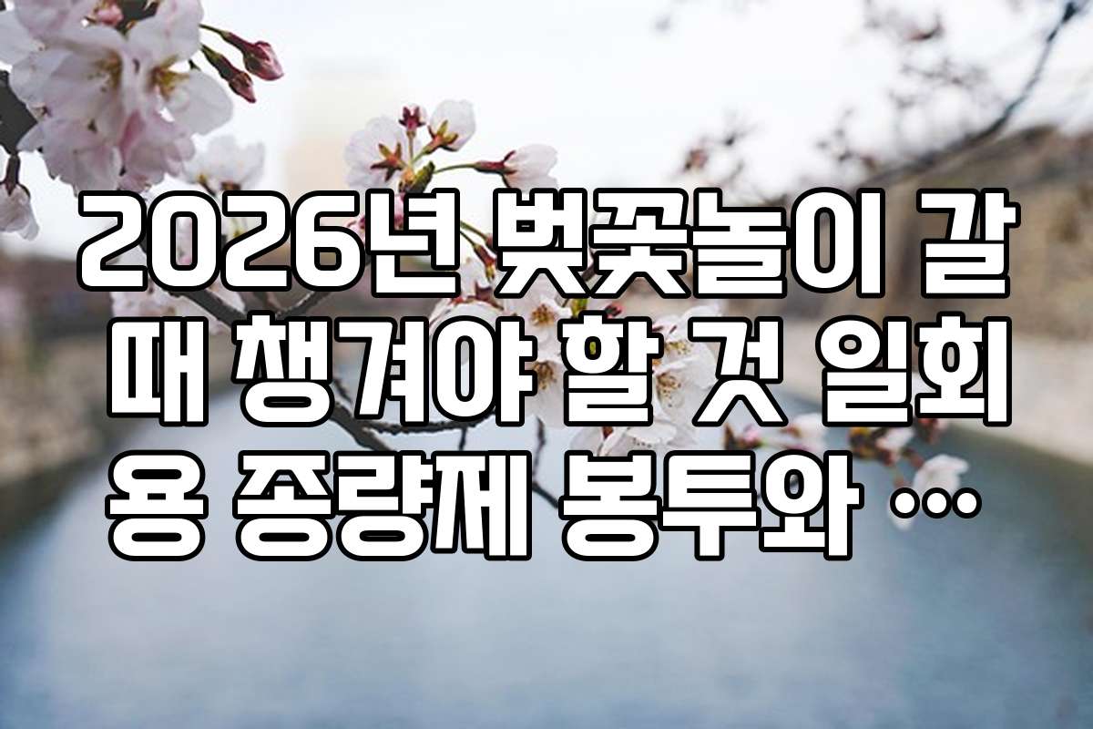 2026년 벚꽃놀이 갈 때 챙겨야 할 것 일회용 종량제 봉투와 비닐