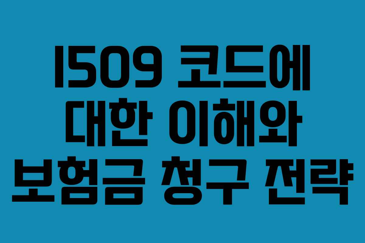 I509 코드에 대한 이해와 보험금 청구 전략