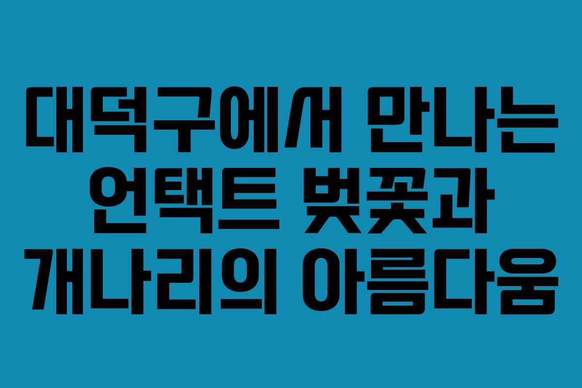 대덕구에서 만나는 언택트 벚꽃과 개나리의 아름다움