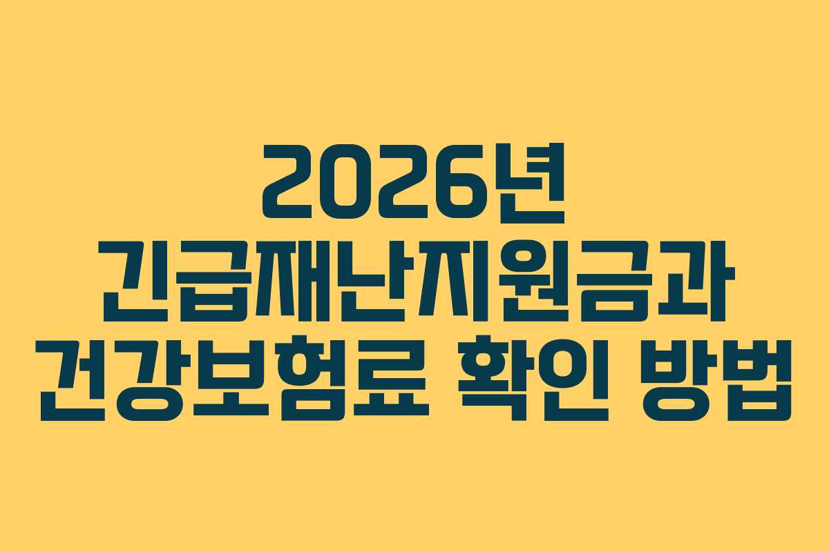 2026년-긴급재난지원금과-건강보험료-확인-방법