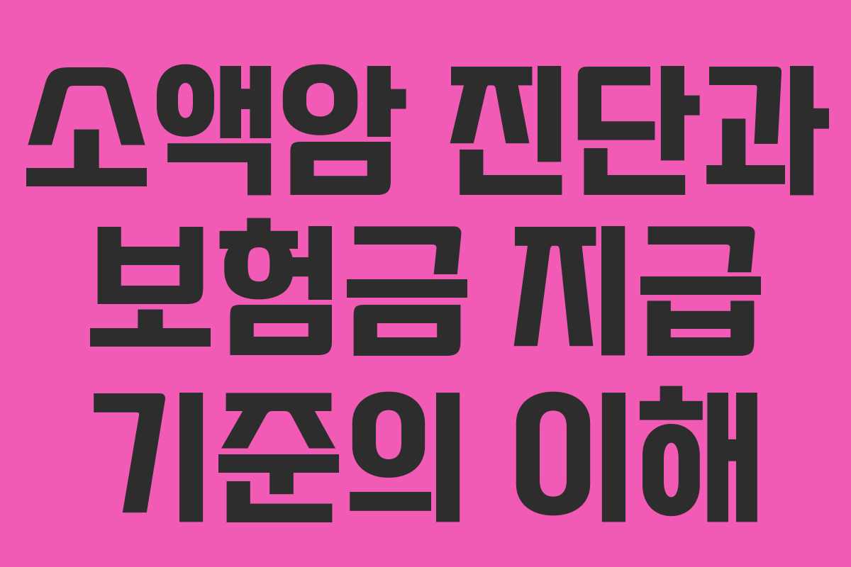 소액암 진단과 보험금 지급 기준의 이해
