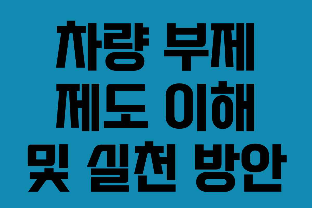 차량-부제-제도-이해-및-실천-방안