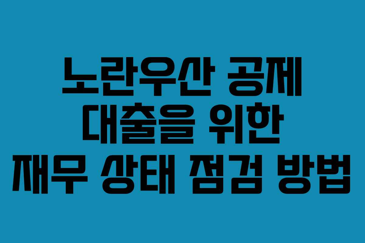 노란우산 공제 대출을 위한 재무 상태 점검 방법