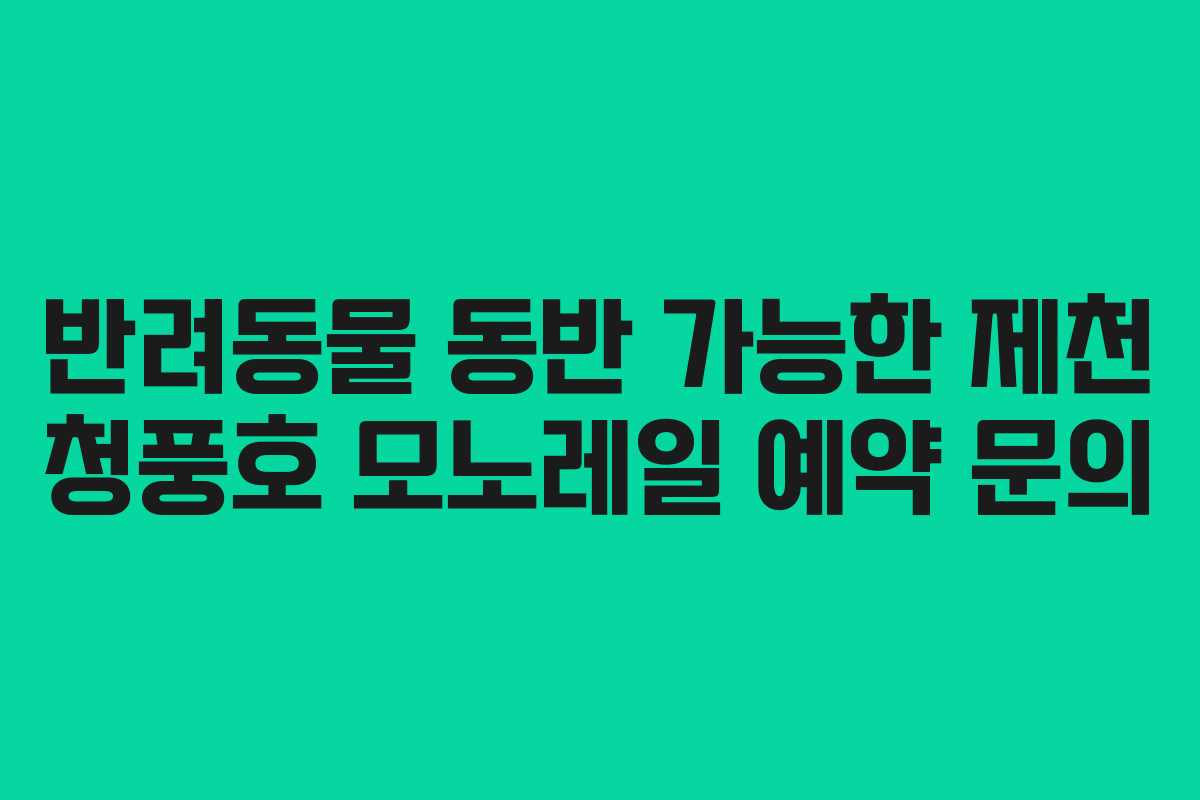 반려동물 동반 가능한 제천 청풍호 모노레일 예약 문의