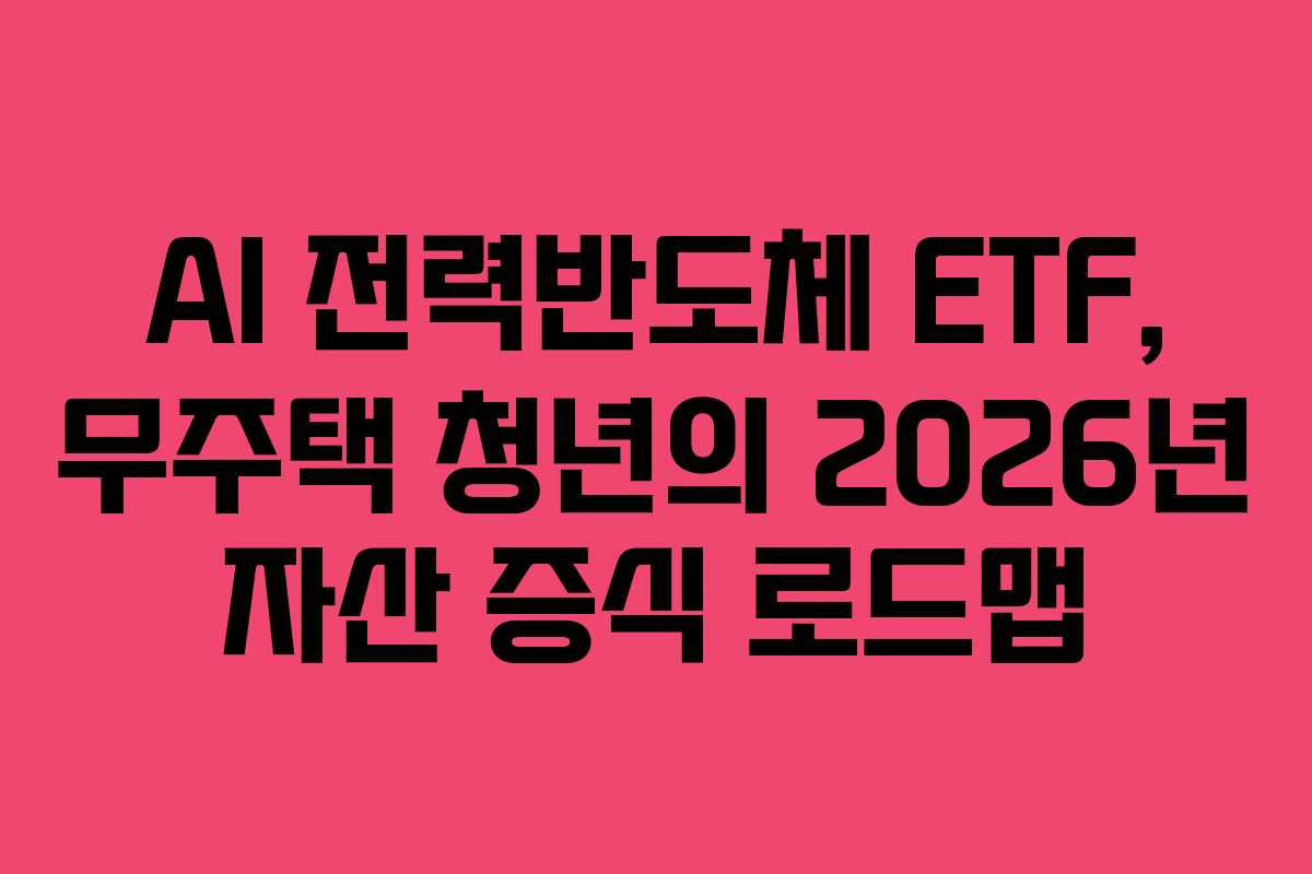 AI 전력반도체 ETF, 무주택 청년의 2026년 자산 증식 로드맵