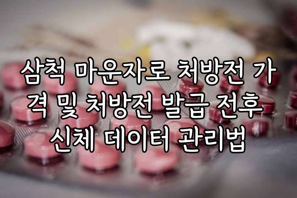 삼척 마운자로 처방전 가격 및 처방전 발급 전후 신체 데이터 관리법