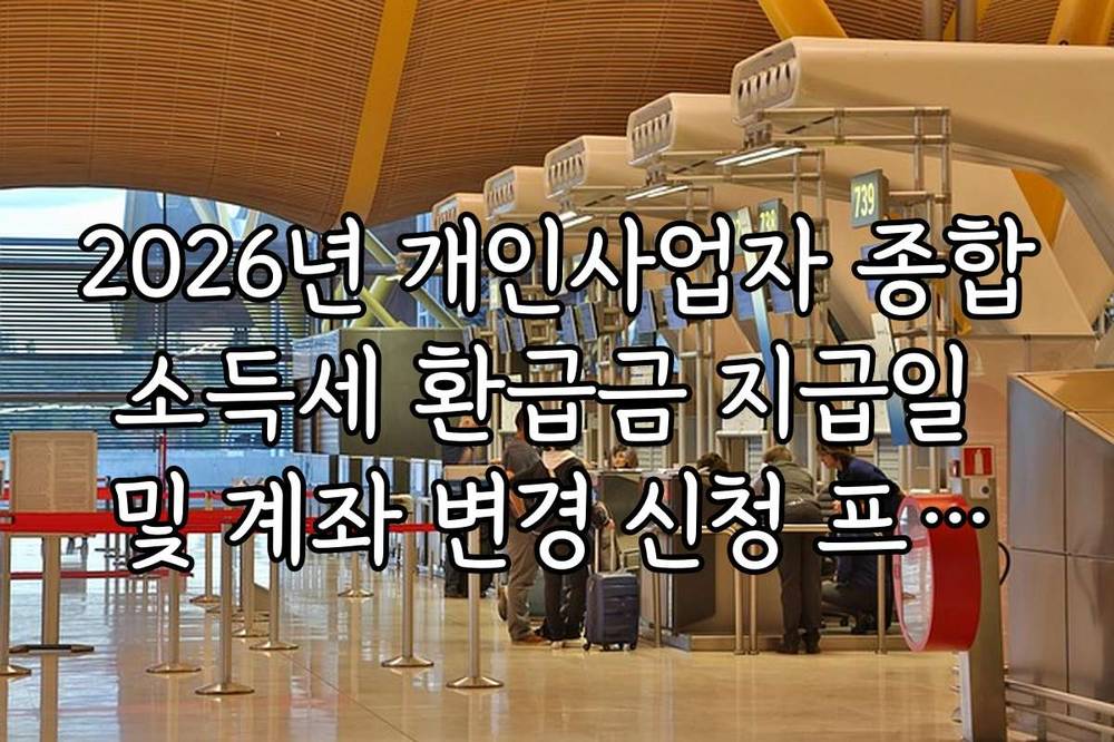 2026년 개인사업자 종합소득세 환급금 지급일 및 계좌 변경 신청 프로세스