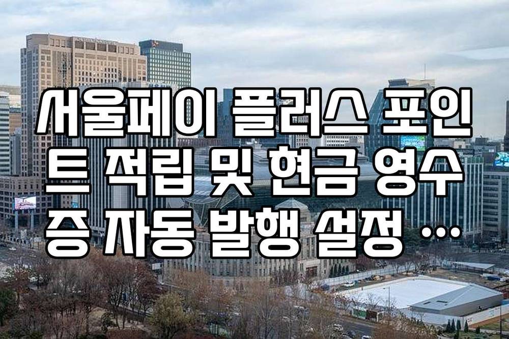 서울페이 플러스 포인트 적립 및 현금 영수증 자동 발행 설정 가이드