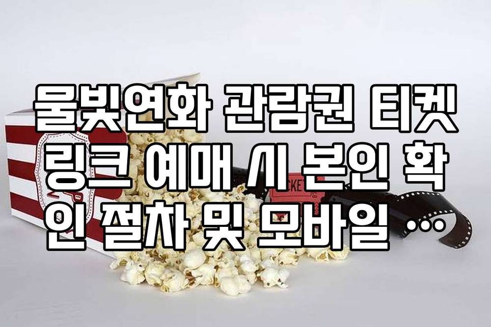 물빛연화 관람권 티켓링크 예매 시 본인 확인 절차 및 모바일 티켓 입장법