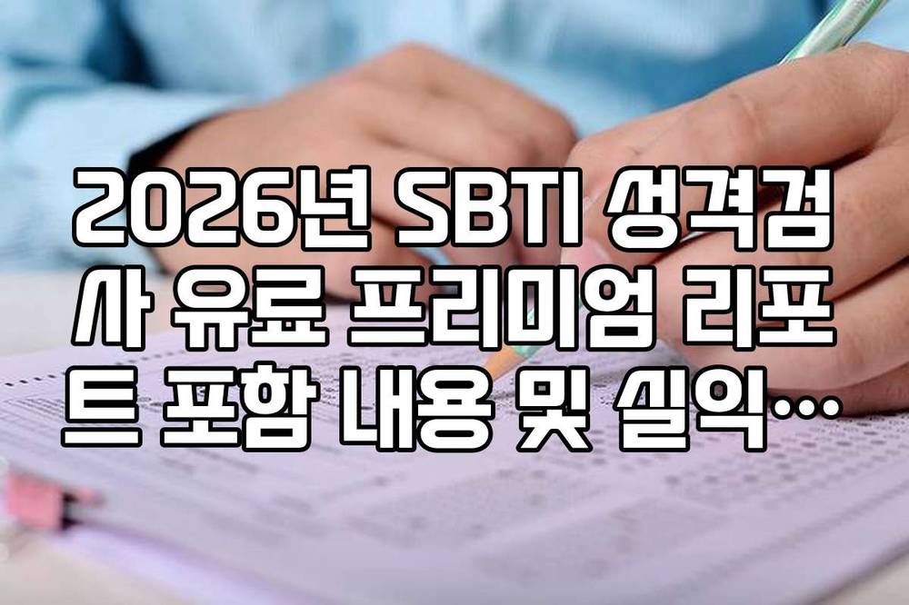 2026년 SBTI 성격검사 유료 프리미엄 리포트 포함 내용 및 실익 분석