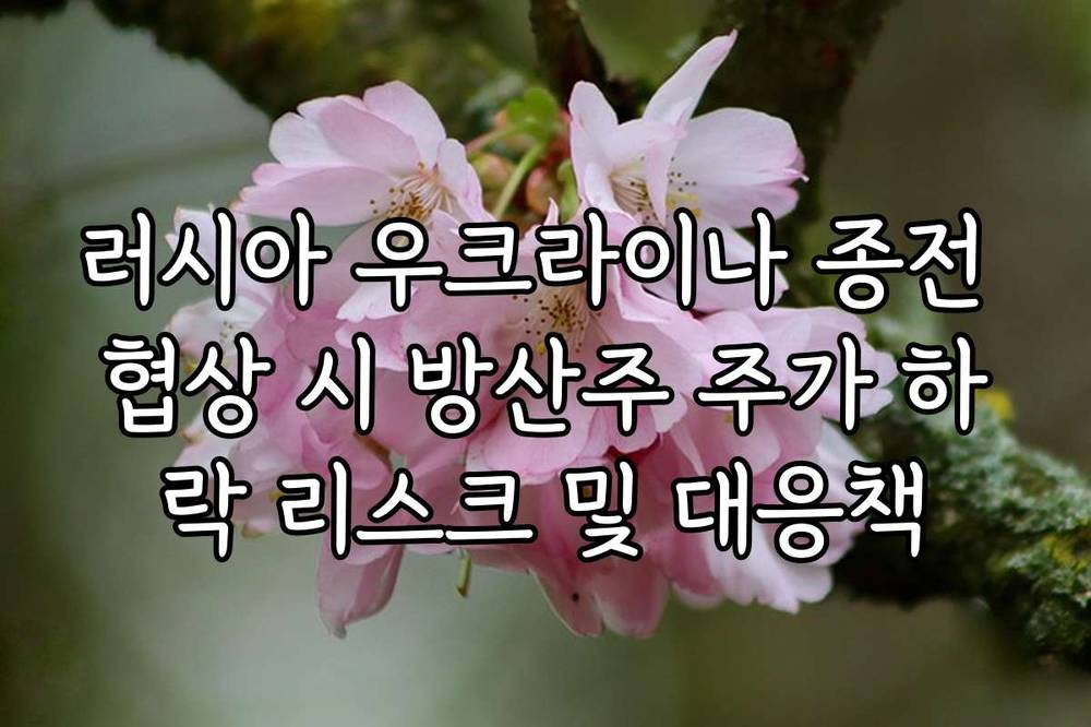 러시아 우크라이나 종전 협상 시 방산주 주가 하락 리스크 및 대응책