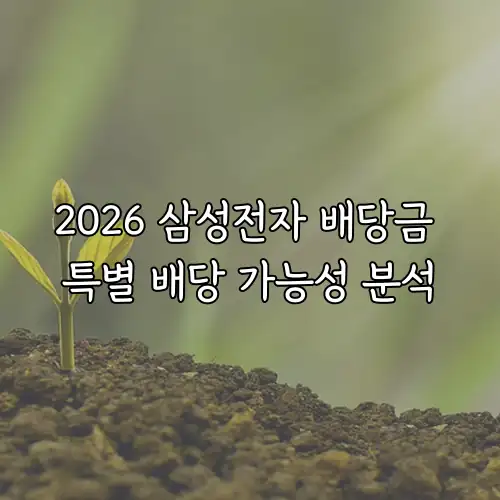 2026 삼성전자 배당금 특별 배당 가능성 분석