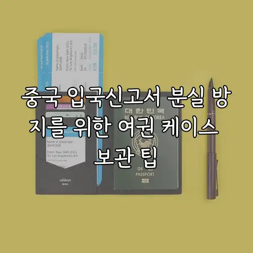 중국 입국신고서 분실 방지를 위한 여권 케이스 보관 팁