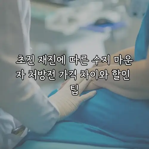초진 재진에 따른 수지 마운자 처방전 가격 차이와 할인 팁