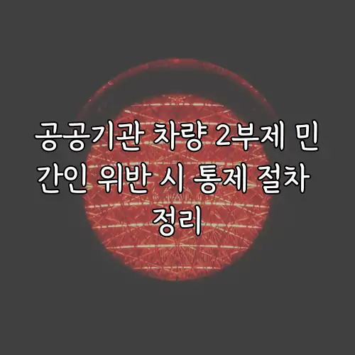 공공기관 차량 2부제 민간인 위반 시 통제 절차 정리