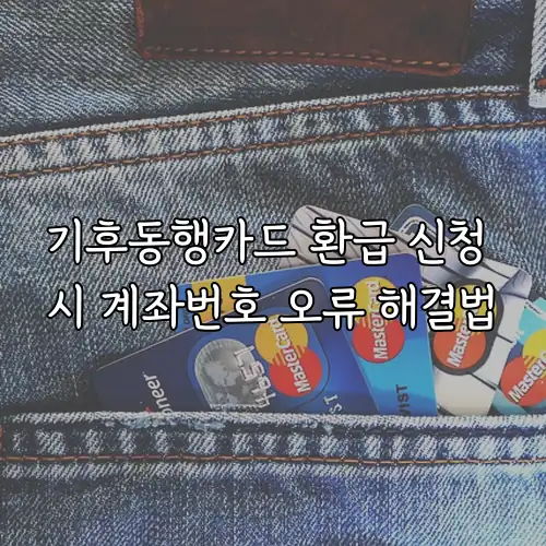 기후동행카드 환급 신청 시 계좌번호 오류 해결법