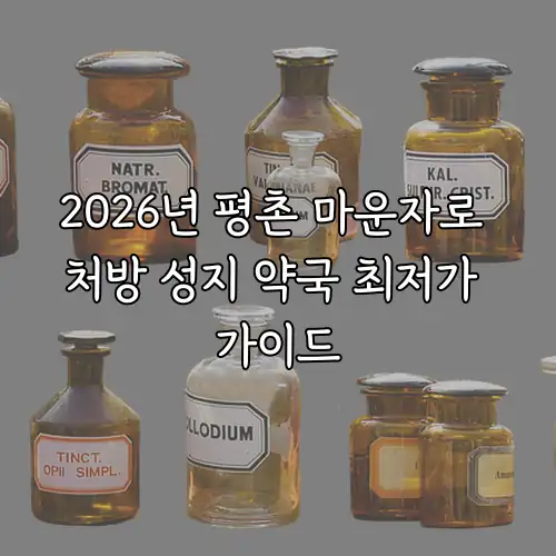 2026년 평촌 마운자로 처방 성지 약국 최저가 가이드