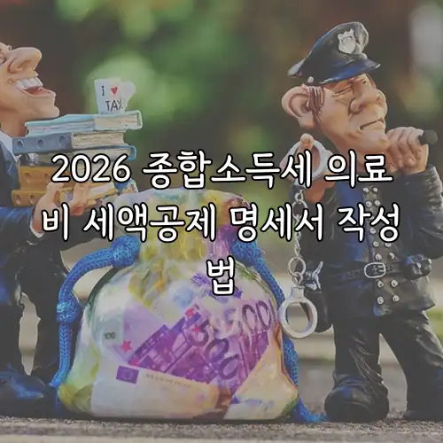 2026 종합소득세 의료비 세액공제 명세서 작성법