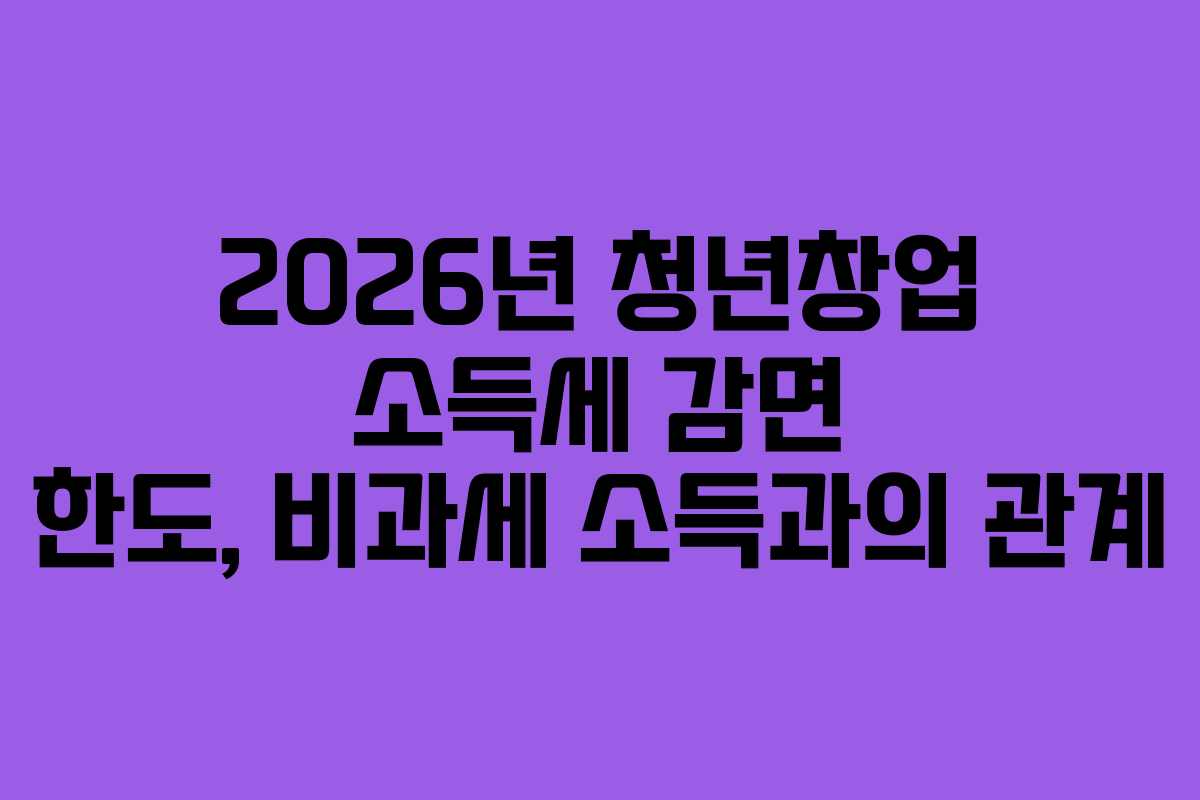 2026년-청년창업-소득세-감면-한도,-비과세-소득과의-관계