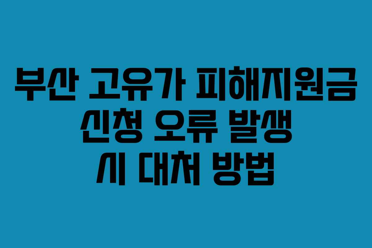 부산-고유가-피해지원금-신청-오류-발생-시-대처-방법