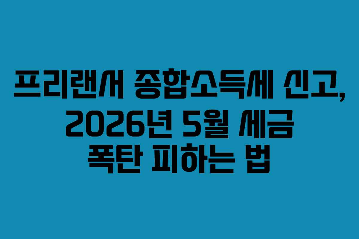 프리랜서-종합소득세-신고,-2026년-5월-세금-폭탄-피하는-법