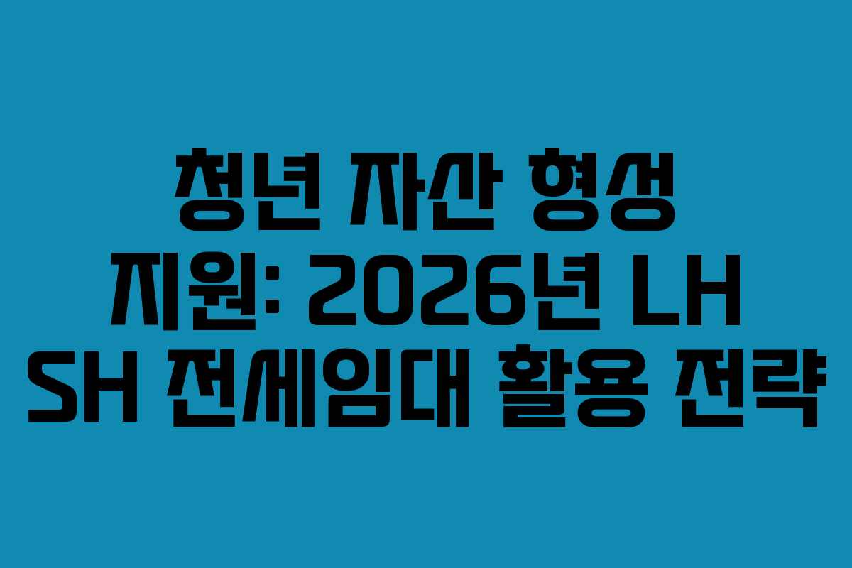 청년-자산-형성-지원-2026년-LH-SH-전세임대-활용-전략
