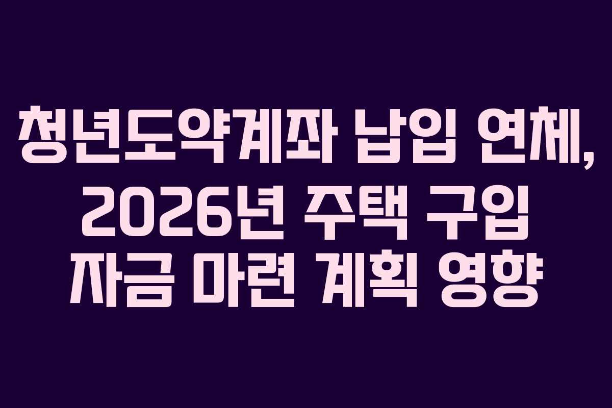 청년도약계좌-납입-연체,-2026년-주택-구입-자금-마련-계획-영향