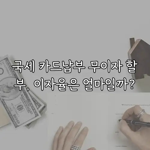 국세 카드납부 무이자 할부, 이자율은 얼마일까?