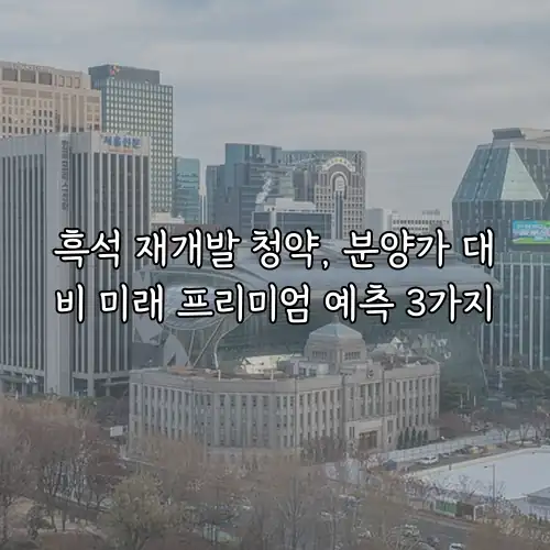 흑석 재개발 청약, 분양가 대비 미래 프리미엄 예측 3가지
