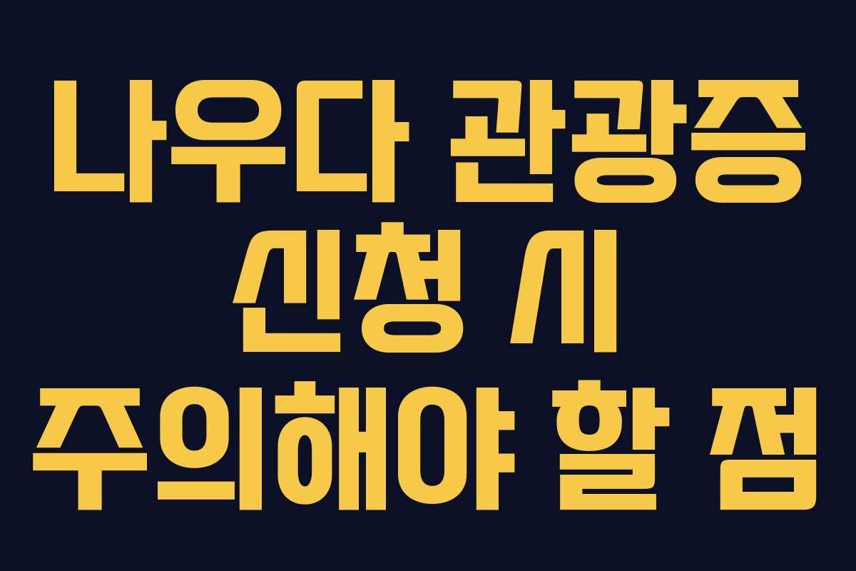 나우다-관광증-신청-시-주의해야-할-점